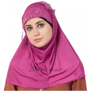 Jersey Instant Hijab - Dark Pink